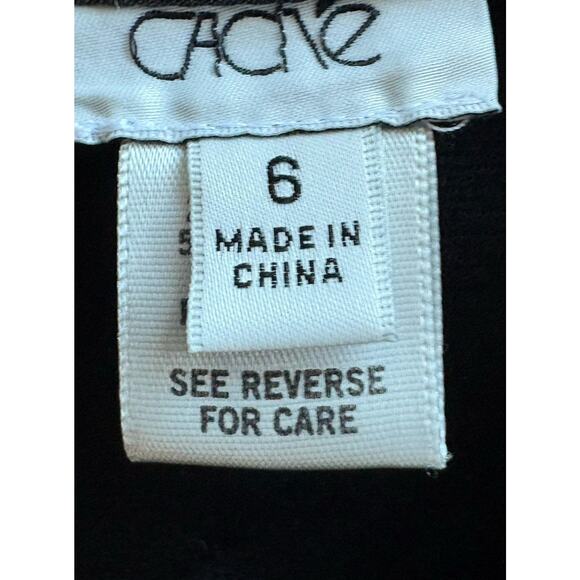 VTG Cache Cocktail Dress - 6 Black White Dramatic Ruffle Neckline Holiday Party - Picture 3 of 11